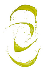 Green splashes isolated on white background