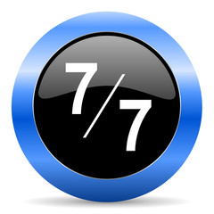 7 per 7 blue glossy icon