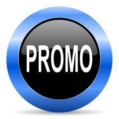 promo blue glossy icon