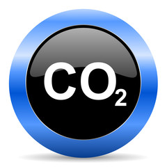 carbon dioxide blue glossy icon
