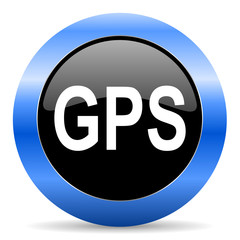gps blue glossy icon