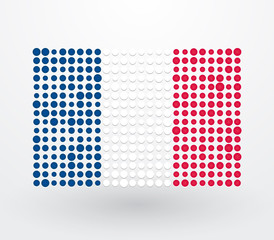 French flag made ​​up of dots