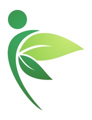 people health logo, natural plant symbol icon