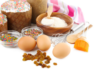 Ingredients for Easter cake close up