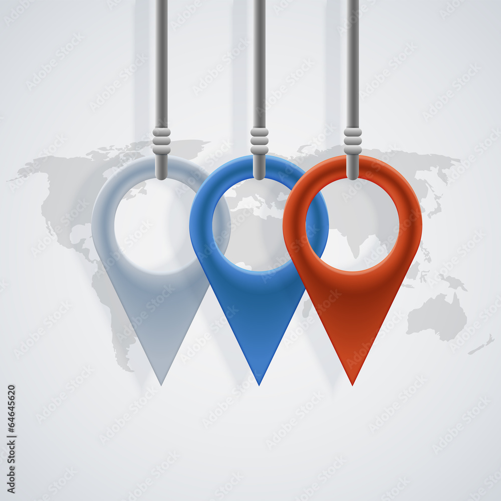 Poster vector modern map pointer background