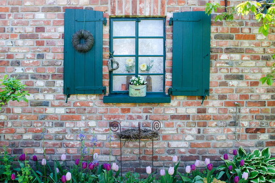 Window With Green Shutters