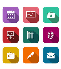 Set of flat business icons