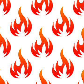 Fire flames seamless pattern