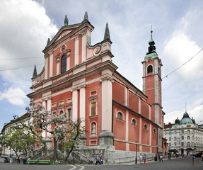Franciscan Church in Ljubljana. Slovenija