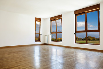 Empty interior room and windows