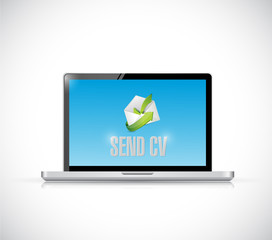 business computer. send cv message illustration