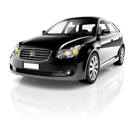 Fototapeta premium Black Sedan 3D Car