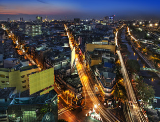 Fototapeta na wymiar Urban City Skyline, Bangkok, Thailand.