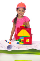 Girl as a young builder
