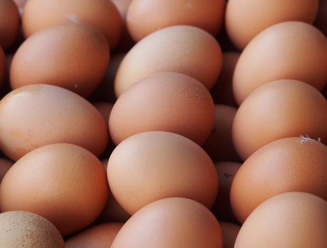 background of fresh eggs for sale at a market