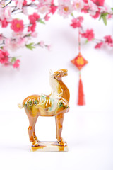 Ceramic horse souvenir,traditiona l chinese calligraphy art mean