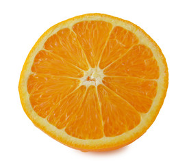 slice of orange isolated on white background