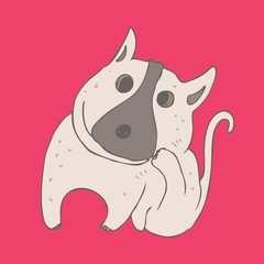dog, dog in pose funny, vector illustration,