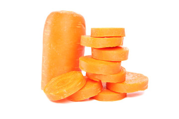 sliced carrot of isolated on white.