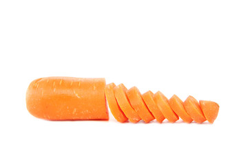 sliced carrot of isolated on white.
