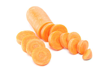 sliced carrot of isolated on white.