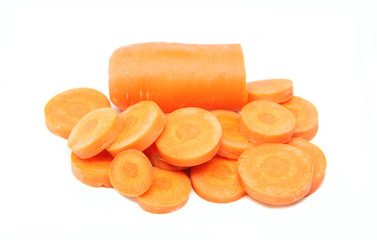 sliced carrot of isolated on white.