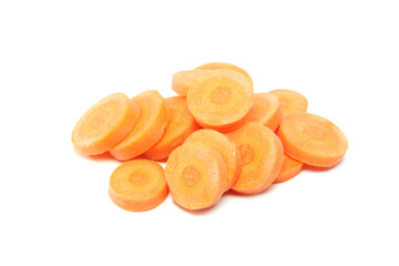sliced carrot of isolated on white.