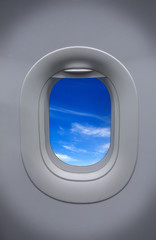 Fototapeta premium Porthole of airplane