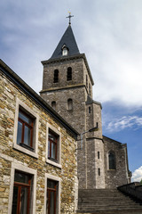 Fototapeta na wymiar Old medieval church in small village