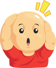 Cartoon of Funny Bald Kid