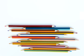 Color pencils set on white background