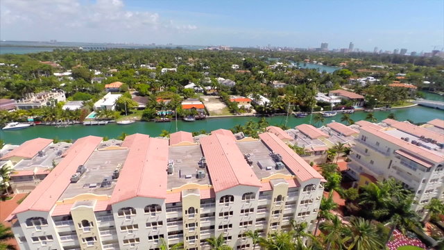 Aerial residential islands Miami Beach