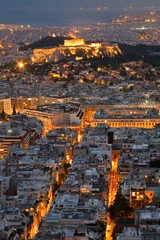 Poster Akropolis gezien vanaf Likabetus Hill, Athene. © milangonda