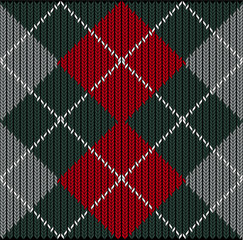 Vector Seamless Argyle Sweater Background, Detailed - 64656487