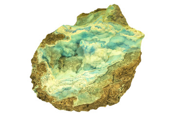 An isolated sample of mineral rock