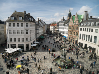 Amagertorv - central square in Copenhagen, Denmark