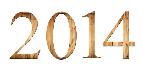 font of number two thousand and fourteen with textured wooden.