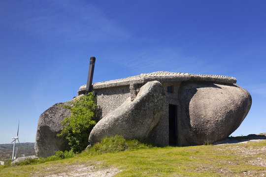 Stone house in the top of a mountain near Guimaraes, Fafe Portug