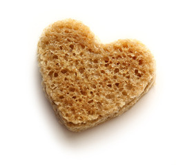 Slice of bread in heart