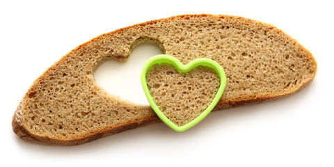 Slice of bread and heart