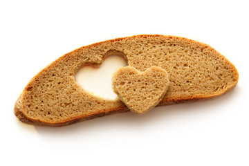 Bread slice and heart
