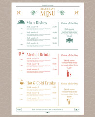 Restaurant menu template - obrazy, fototapety, plakaty