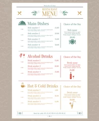 Fotobehang Restaurant menu template © Macrovector