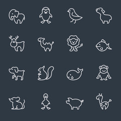 Cartoon animal icons