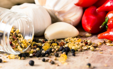 Red Hot chili peppers with garlic and mixed spices