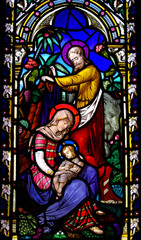 Naklejki  Narodziny Jezusa z Maryją i Józefem