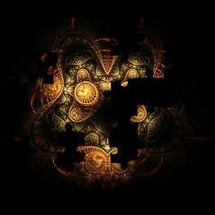 Colorful creative mosaic background with fractal puzzle