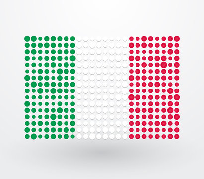 Italy flag made ​​up of dots