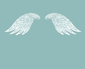 retro cartoon angel wings, vector wings illustration