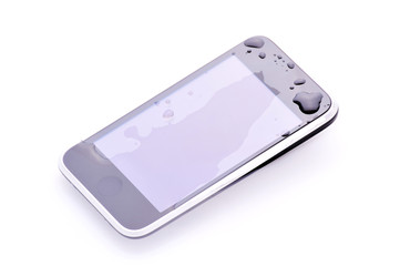 水没したタブレット端末